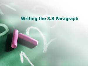 Writing the 3.8 Paragraph