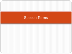 Speech Vocabulary Terms