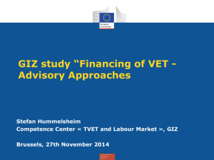 GIZ study “Financing of VET - Advisory Approaches”