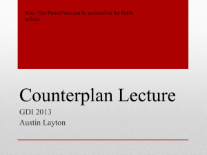 Counterplan Lecture - Georgia Debate Institutes