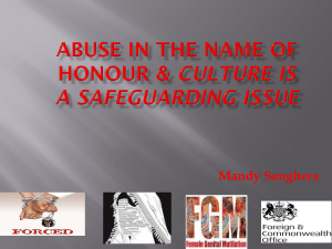 Abuse in the name of honour & culture is a safeguarding issue