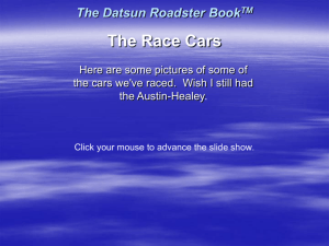 The Datsun Roadster Book TM Our Race Cars