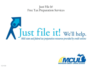 Just File It! - Michigan Credit Union League
