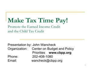 Make Tax Time Pay! - Law, Health Policy & Disability Center