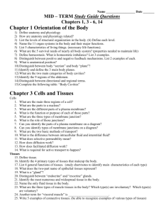MID – TERM Study Guide Questions Chapters 1, 3