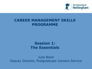 CMS1Career Essential.. - University of Nottingham