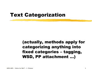 Lecture 33: Text Categorization