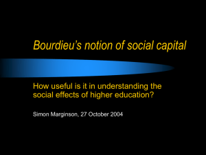 Bourdieu's notion of social capital