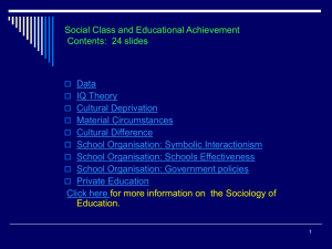Social Class and Educational Achievement