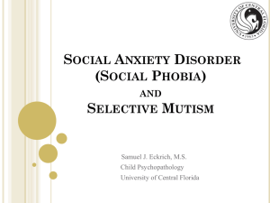 Social Anxiety Disorder (Social Phobia) AND