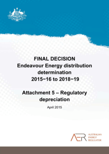 Attachment 5 - Regulatory depreciation