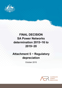 Attachment 5 - Regulatory depreciation