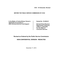 Redacted Revised Direct Revenue Requirement Testimony of Bion