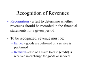 Recognition of Revenues - NYU Stern School of Business