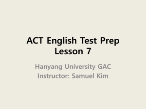 ACT English Test Prep Lesson 7