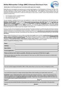 (BMC) Enhanced Disclosure Form