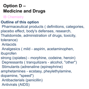 Drugs and Medicine student slide show 2013