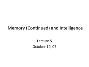 Memory - Department of Psychology