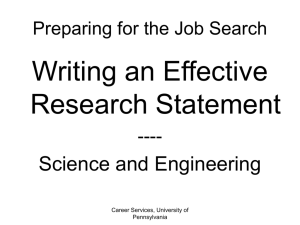 Writing an Effective Research Statement