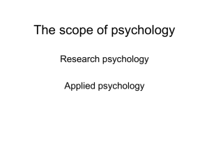 The scope of psychology