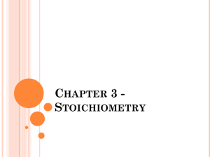 Chapter 3 - Stoichiometry - Ms Brown's Chemistry Page