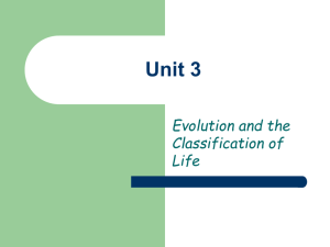 Unit 1 - Evolution and Classification