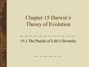 Chapter 15 Darwin's Theory of Evolution