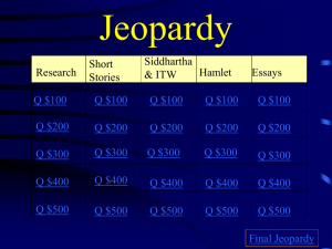 GHP Jeopardy Midterm Review 2011