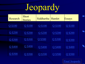 CP Jeopardy Midterm Review 2011