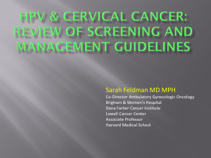 Review of Screening and Management Guidelines - Dana