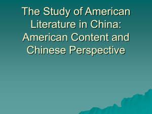 The Study of American Literature in China: American Content and