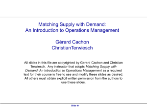 Ppt - Matching Supply with Demand: An Introduction to Operations
