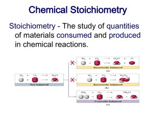 Chemical Stoichiometry - Bellingham High School