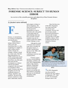 Sample (A): Brochure on Forensic Science