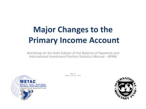 Major changes in the Primary Income Account