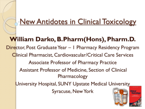 New Antidotes in Clinical Toxicology