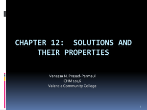 Chapter 11: Solutions and Their Properties