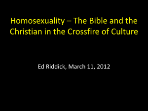 Homosexuality and the Christian - Oakbrook Evangelical Free Church