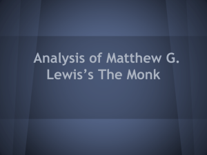 Analysis of Matthew G. Lewis*s The Monk