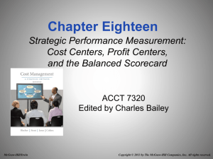 Strategic Performance Measurement: Cost Centers, Profit Centers