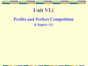 Profits and Perfect Competition PPT