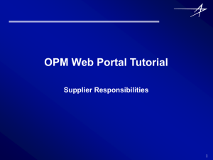 the Oregon Productivity Matrix (OPM) Web Portal Tutorial