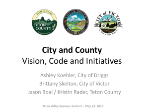 City and County Vision, Code and Initiatives
