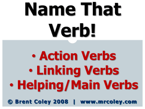 Main Verbs and Helping Verbs