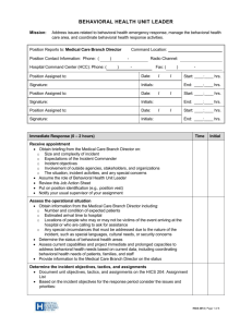 Behavioral Health Unit Leader