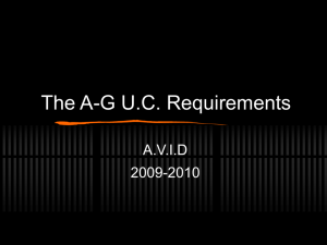 AVID & The AG UC Requirements