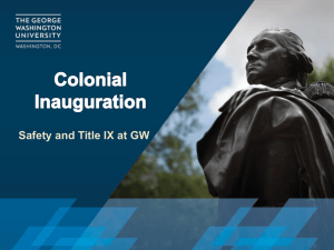 Safety and Title IX at GW - Colonial Inauguration