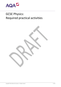 GCSE Physics: Required practical activities