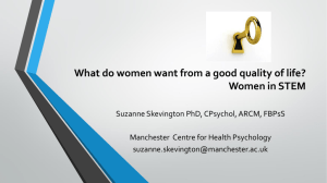 Suzanne Skevington - what do women want from a good