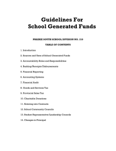 Guidelines for School Generated Funds